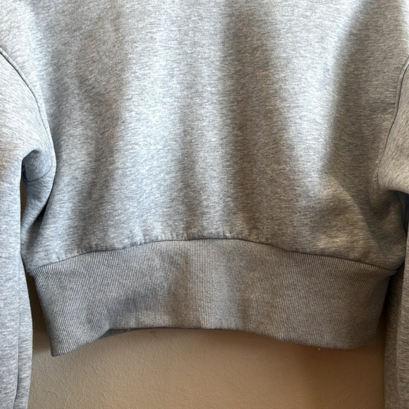 Emory Park Quarter Zip Sweatshirt Size Large Light Gray Mock Neck Cropped - Picture 8 of 15